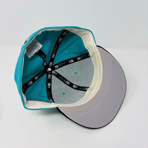 Florida Marlins Hat Cap Fitted Size 8 1997 World Series Side Patch Blue Wool MLB - Picture 6 of 8